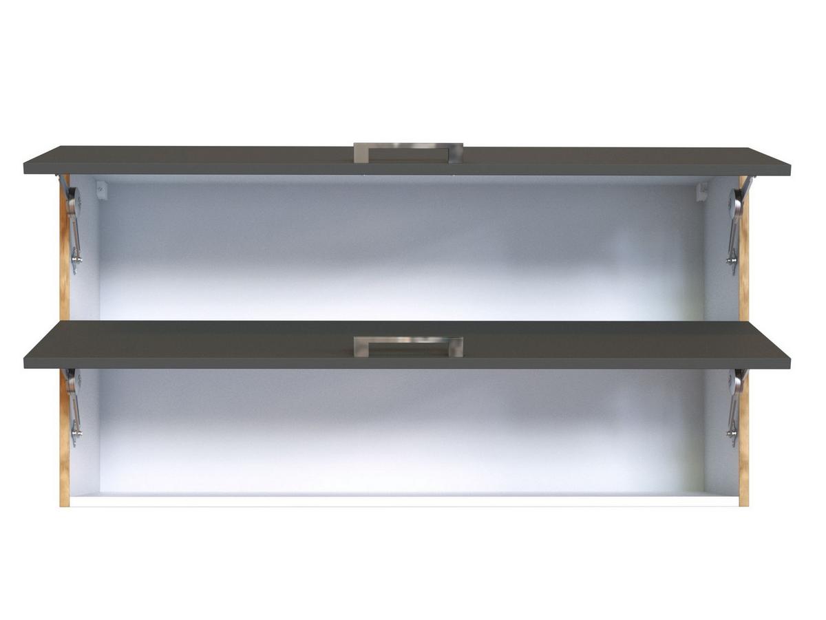 Held Küchenoberschrank ca. 110 cm Anthrazit/Eiche - Chromfarben/Anthrazit, MODERN, Holzwerkstoff/Metall (110/57/34cm) - Held