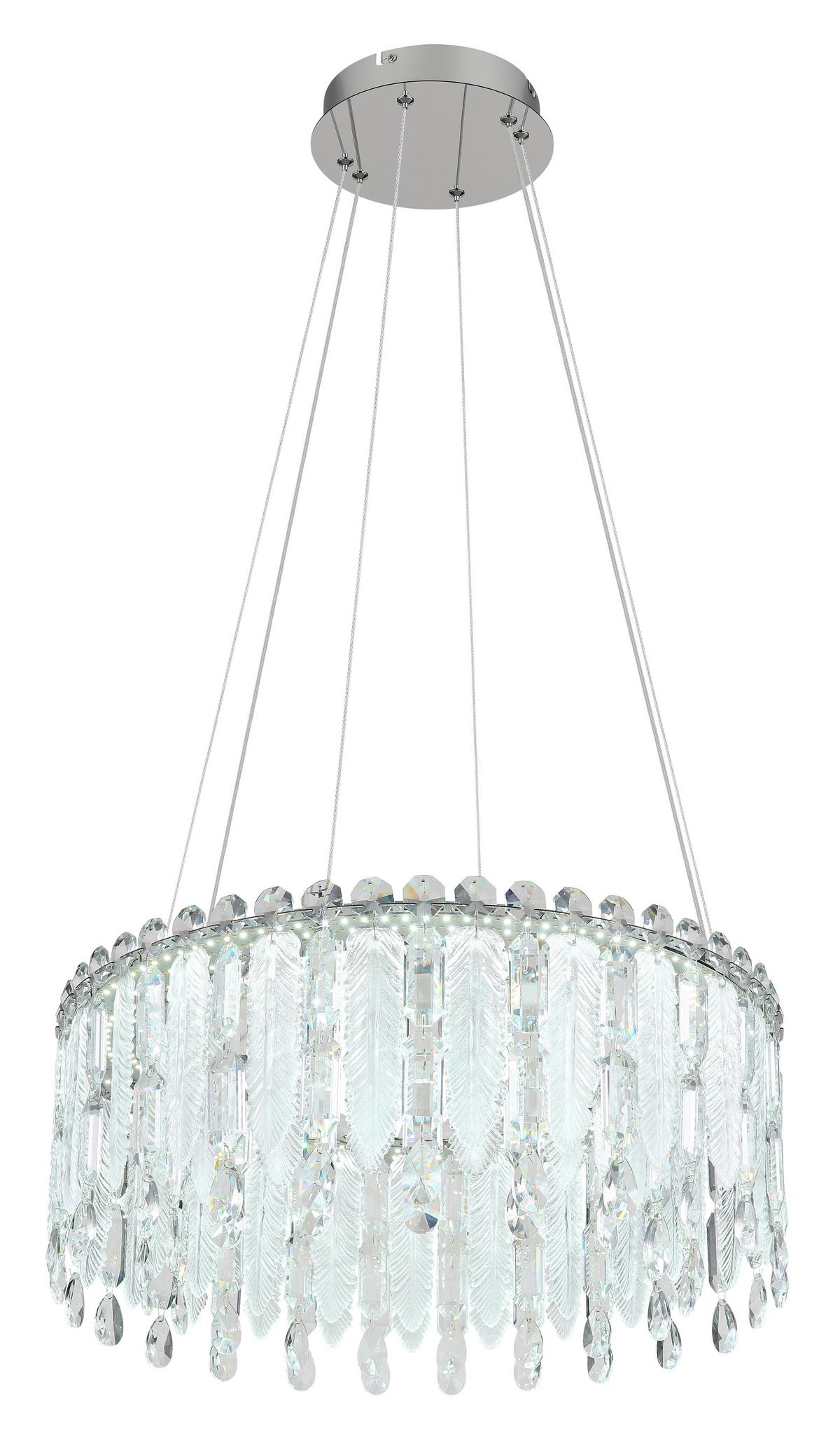 Led Függőlámpa 67176-58 Klunka - krómszínű/áttetsző, Design, üveg/textil (59,5/120cm)