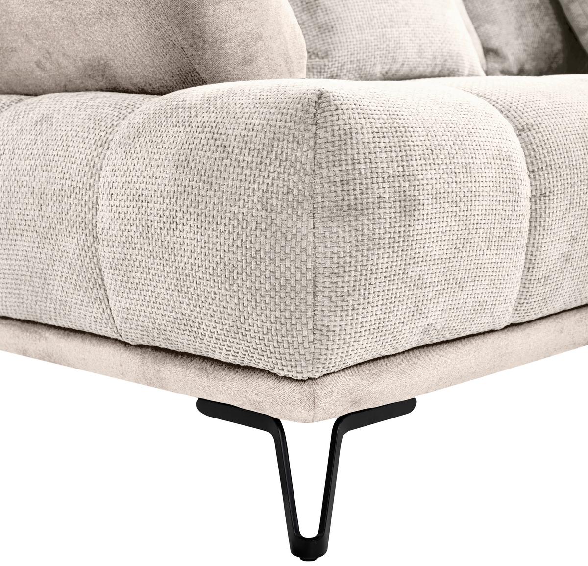 Ugaona Garnitura Largo N - bež/crna, Moderno, tekstil/metal (262/184cm) - Modern Living