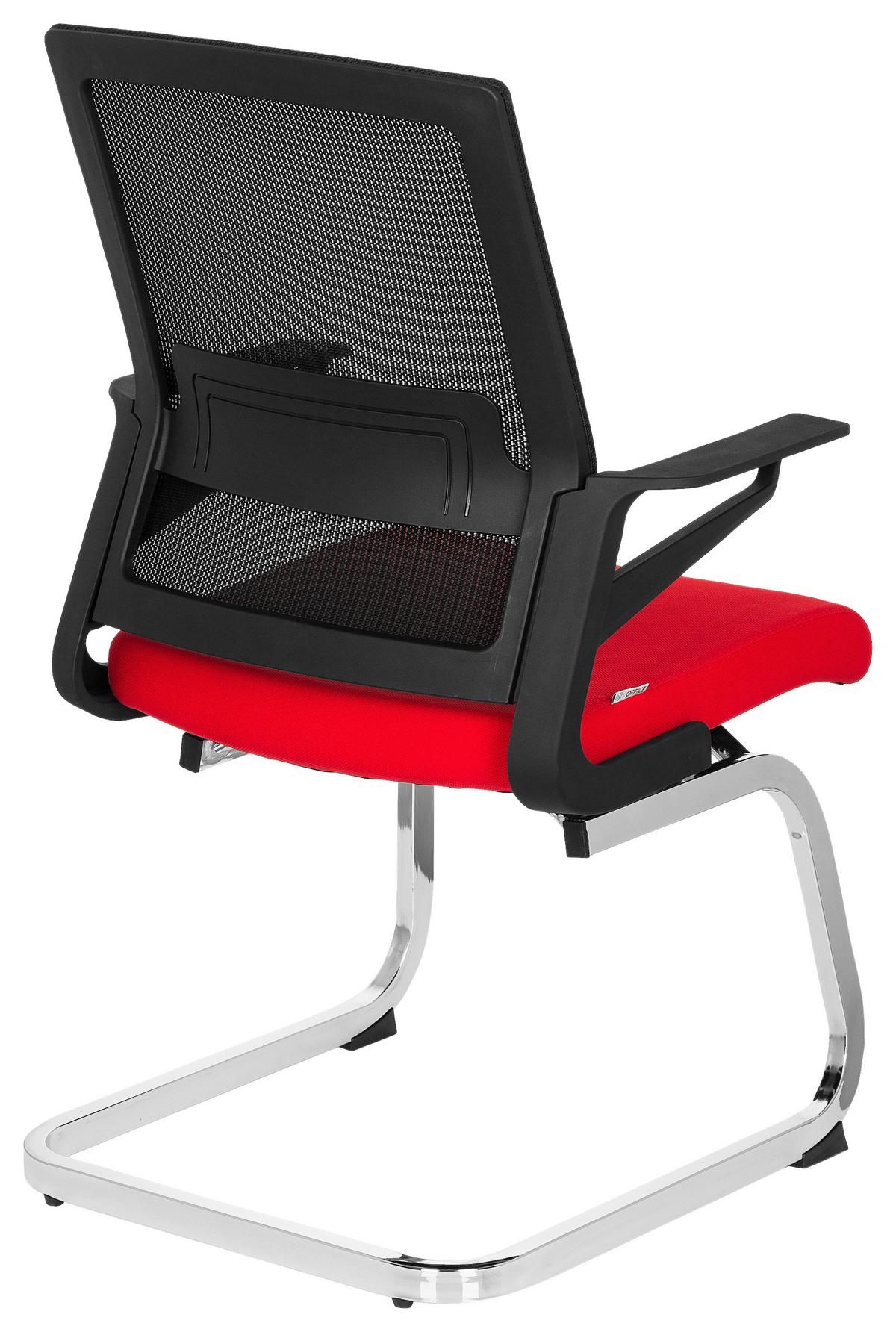 Konferenčni Stol Inventor V, Črna, Rdeča - barve kroma/rdeča, Moderno, kovina/umetna masa (59/95/54cm) - MID.YOU