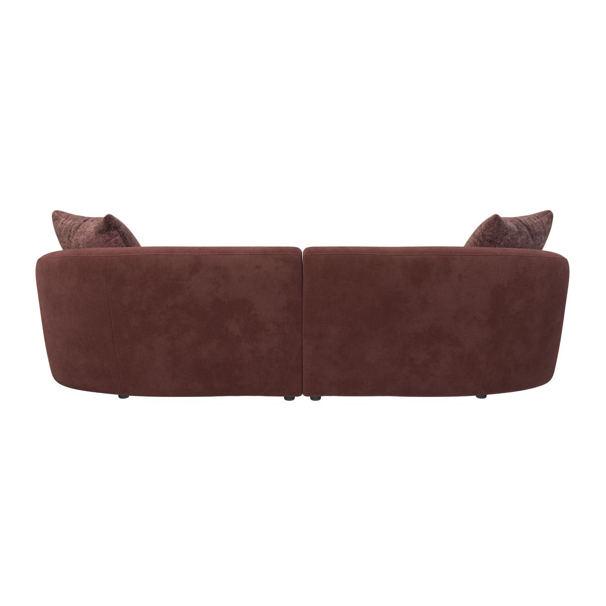 Megasofa Casoria -Studio- - Bordeaux/Schwarz, Modern, Kunststoff/Textil (260/76/115cm) - Mömax