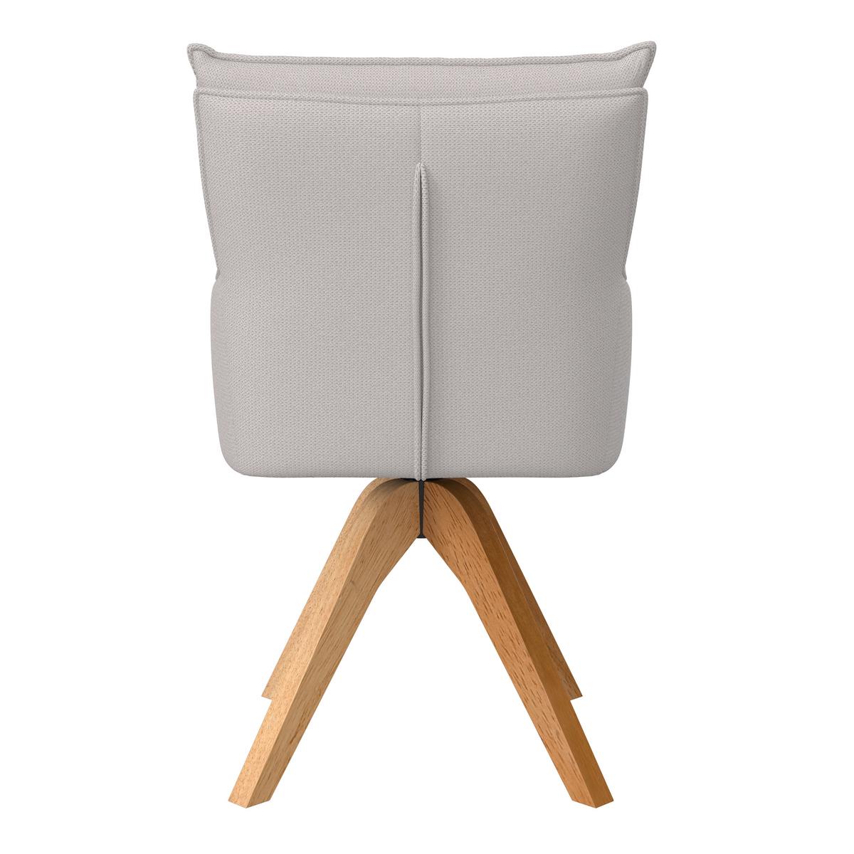 Armlehnstuhl Lorelei Hellgrau Webstoff Drehbar Gepolstert - Hellgrau/Naturfarben, MODERN, Holz/Textil (58/87/63cm) - Bessagi Home
