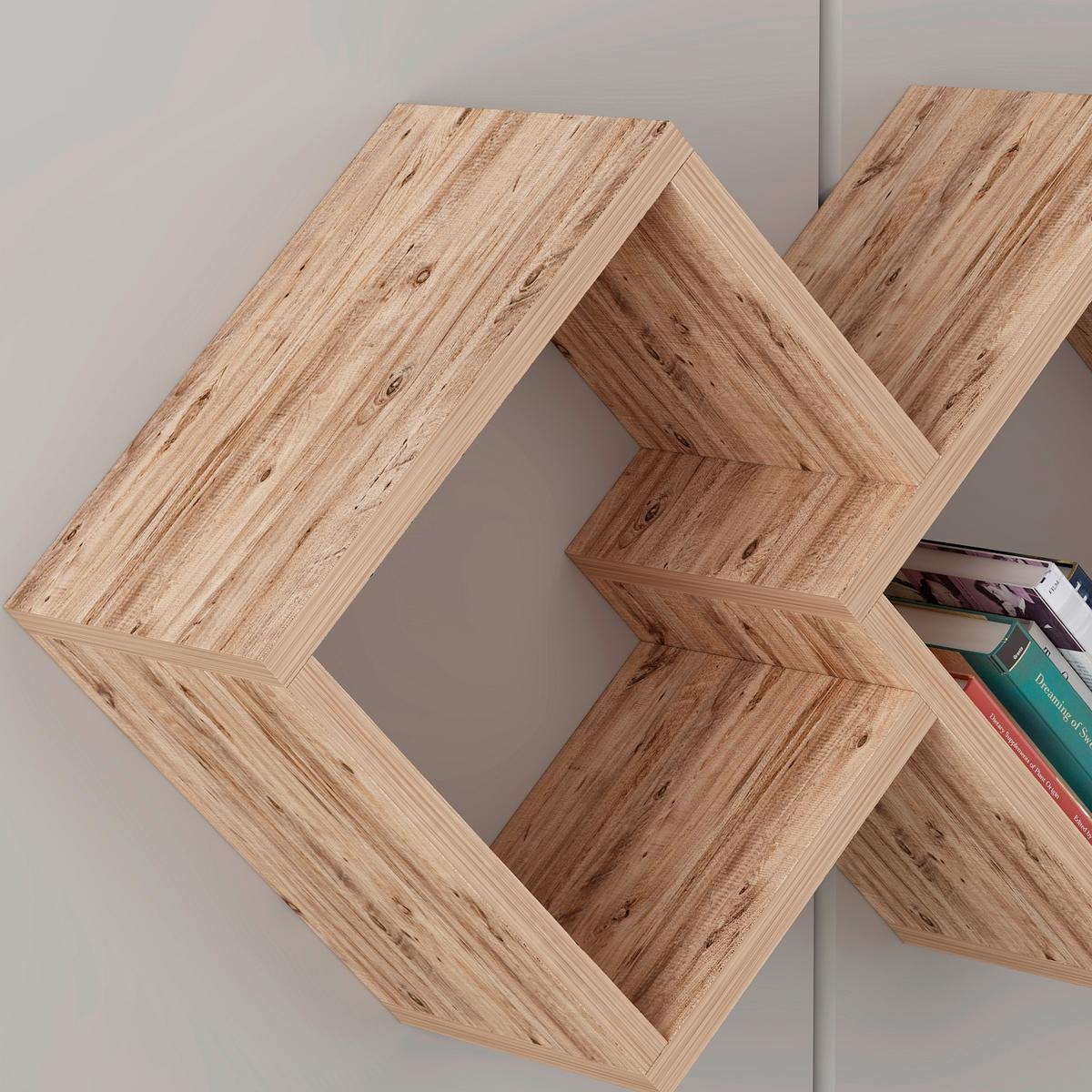 WANDREGAL GALAXY WANDREGAL - Kieferfarben, Design, Holzwerkstoff (102/42/20cm) - Livetastic