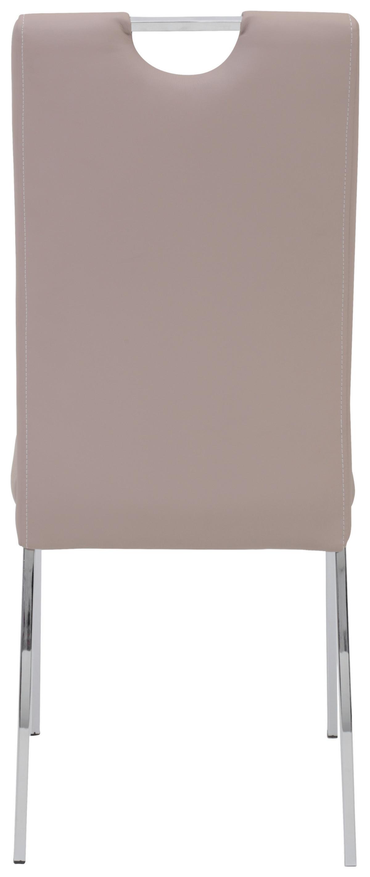 Swingstuhl-Set Andrea Cappucino 4er-Set - Chromfarben/Weiß, MODERN, Textil/Metall (43/100/64cm) - MID.YOU