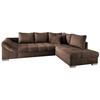 Wohnlandschaft Alvito Braun Nylon/Mikrofaser - Silberfarben/Braun, Design, Holz/Textil (298/202cm) - MID.YOU