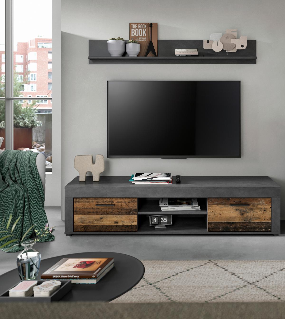 Tv Komoda Jam - prirodne boje/crna, Design, drvni materijal/plastika (160/37/40cm) - Modern Living