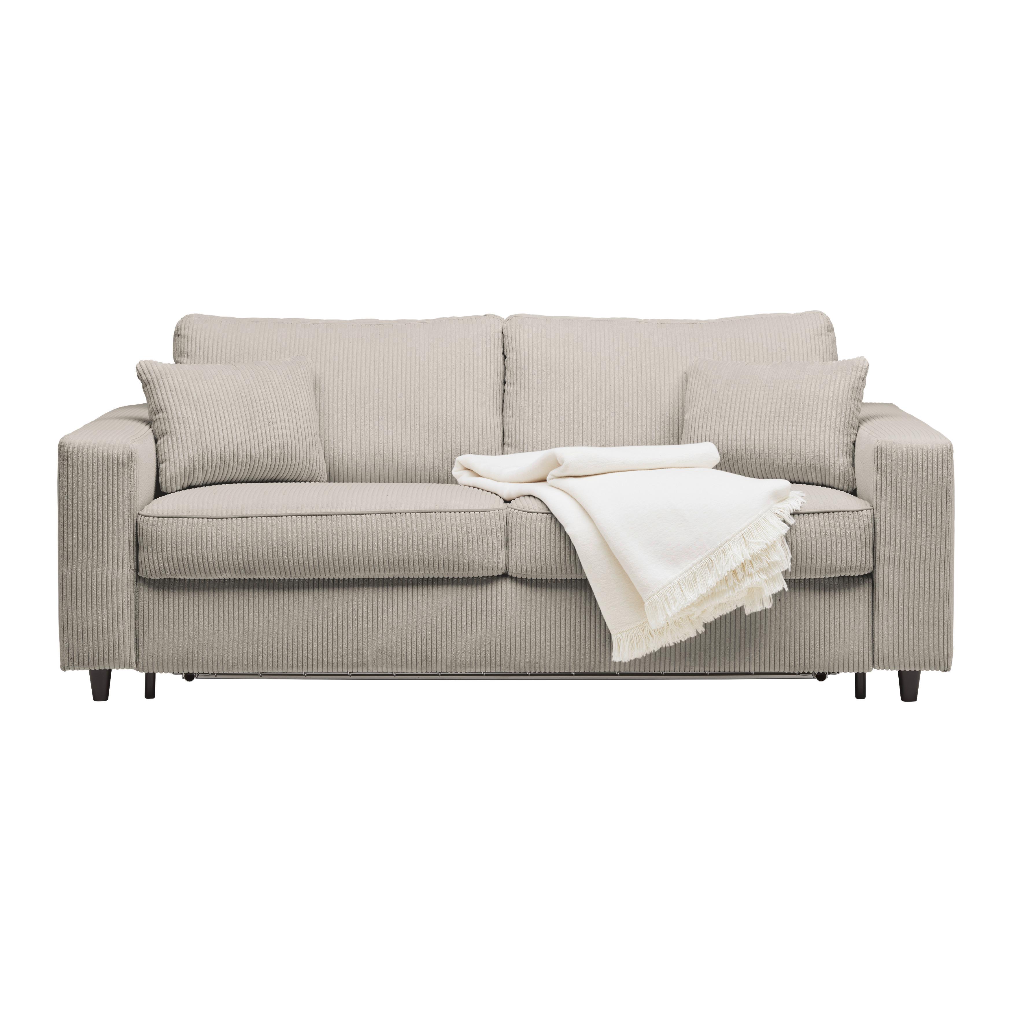 Schlafsofa Agneta Taupe - Taupe/Schwarz, MODERN, Holz/Textil (200/83/97cm) - Premium Living