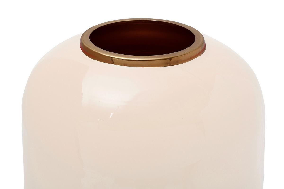 Bodenvase Art Deco Goldfarben/Hellrosa - Hellrosa/Goldfarben, Trend, Metall (24/69cm) - Kayoom