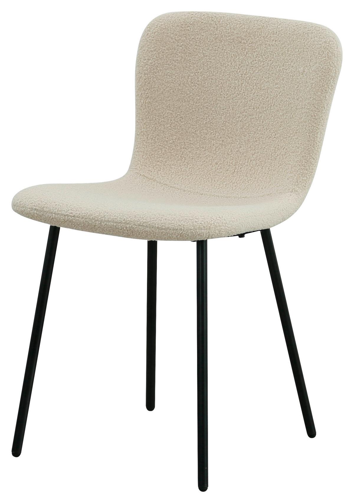 Stuhl Teddy in Beige/Schwarz - Beige/Schwarz, Design, Textil/Metall (44/79/51cm) - Mömax