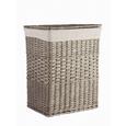 Wäschekorb Elena aus Weide in Natur - Naturfarben/Grau, ROMANTIK / LANDHAUS, Holz/Textil (44/56/33cm) - Mömax modern living