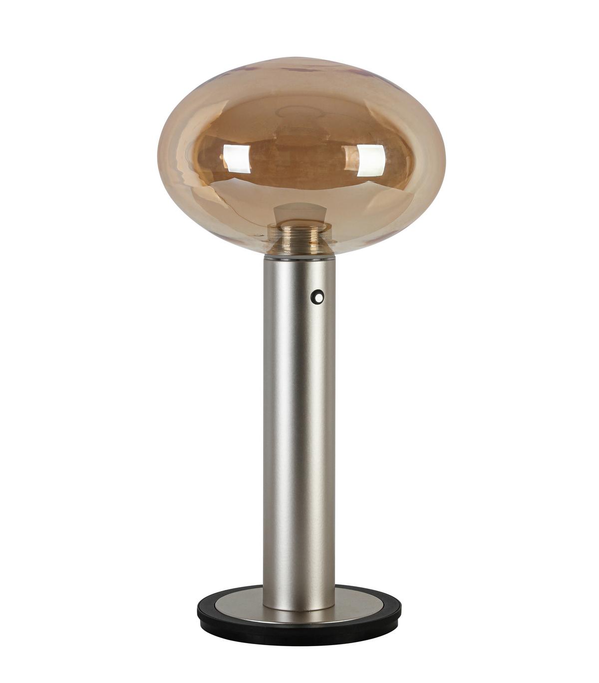 Tischleuchte Siop Bernsteinfarben max. 5 Watt - Champagner/Bernsteinfarben, MODERN, Glas/Kunststoff (20/20/38,5cm)