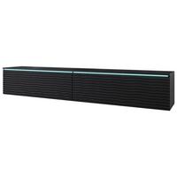LOWBOARD D180 SCHWARZ B: 180 CM - Schwarz/Grau, Lifestyle, Holzwerkstoff/Kunststoff (180/30/33cm) - P & B