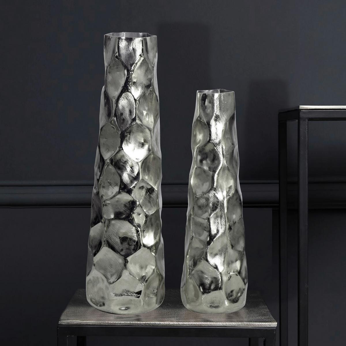 DEKOVASE DEKOVASE 2ER SET SILBER - Silberfarben, Design, Metall (15/48,5/15cm) - Livetastic