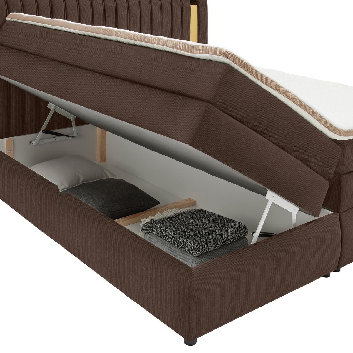 PAT BOXSPRING MINOLA GOLD EXKLUZIV - alună, Konventionell, textil (180/200cm) - Premium Living