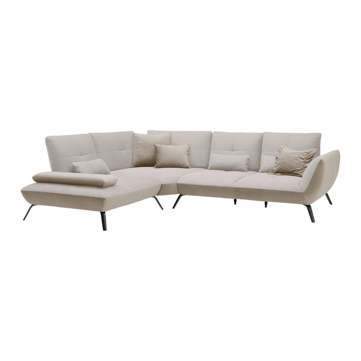 Wohnlandschaft Trendy Sandfarben/Beige - Sandfarben/Beige, MODERN, Holzwerkstoff/Textil (250/93/310cm) - Premium Living