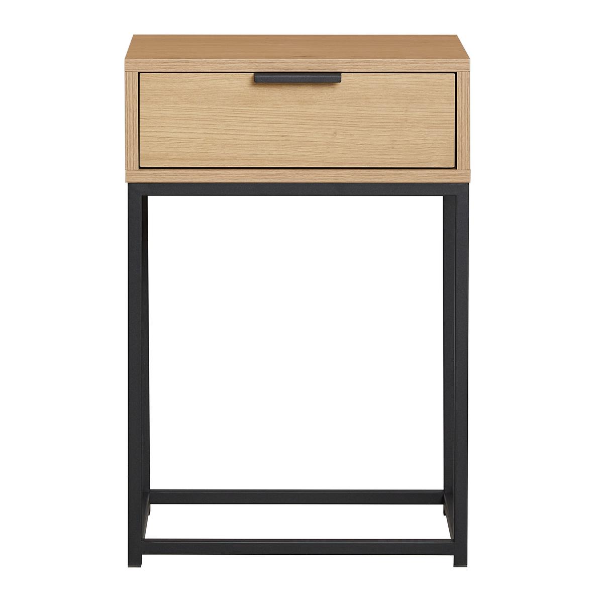 NOPTIERA ILVA - culoare lemn stejar/negru, Konventionell, metal/material pe bază de lemn (40/60/28cm) - Mömax