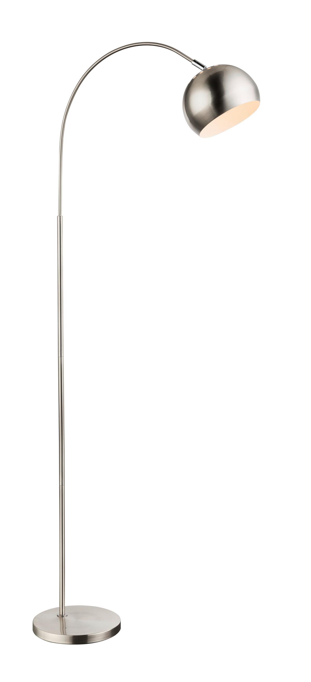 LAMPA STOJĄCA 24779N BENNO - biały/kolor niklowy, Basics, tworzywo sztuczne/metal (46/25/150cm) - Globo