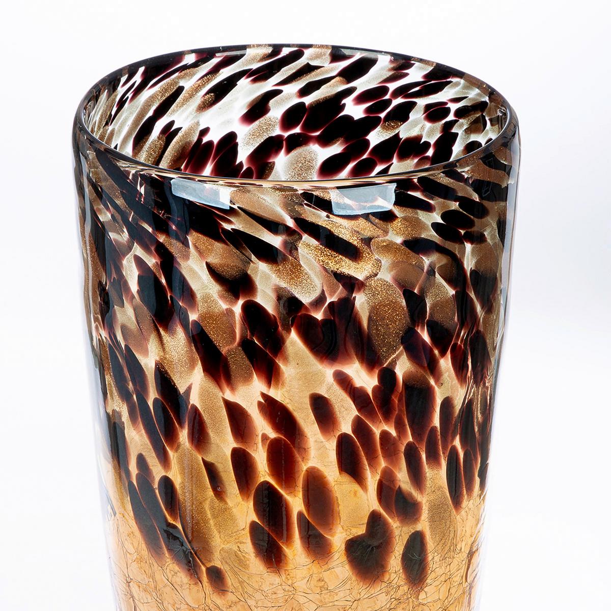 Vase Schwarz/Hellbraun - Hellbraun/Schwarz, Basics, Glas (18/36,5/18cm)