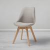 STOL ROCKSI - bokfärgad/ljusgrå, Modern, trä/textil (43/82,5/43cm) - Bessagi Home