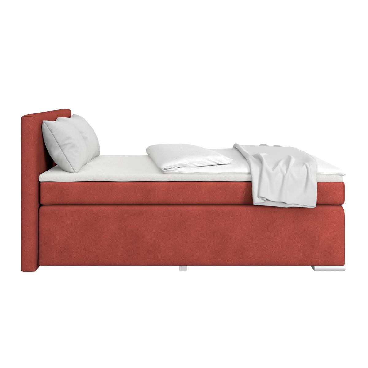 Boxspring Krevet Mira - tamno crvena, Konvencionalno, metal/tekstil (140/200cm) - Best Price