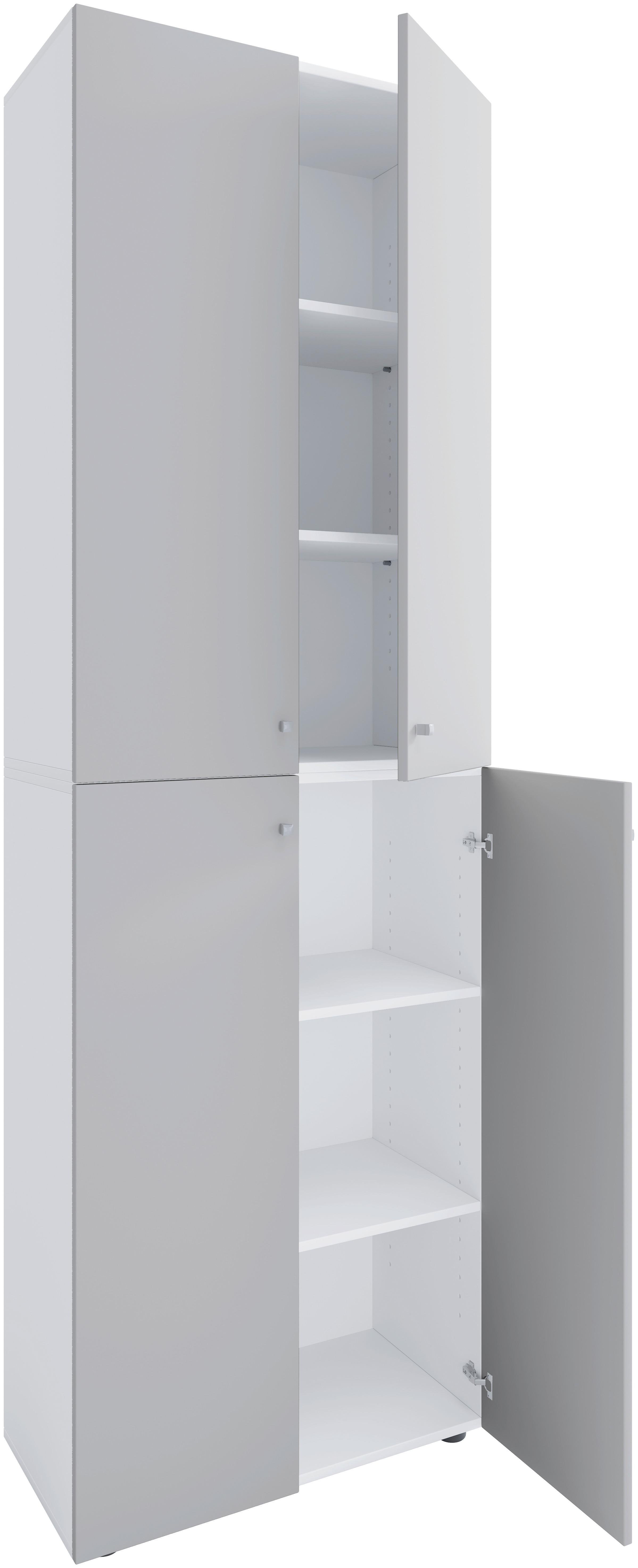 AKTENSCHRANK LONA XXL - Weiss/Grau, Design, Holzwerkstoff (70/220/39cm) - MID.YOU