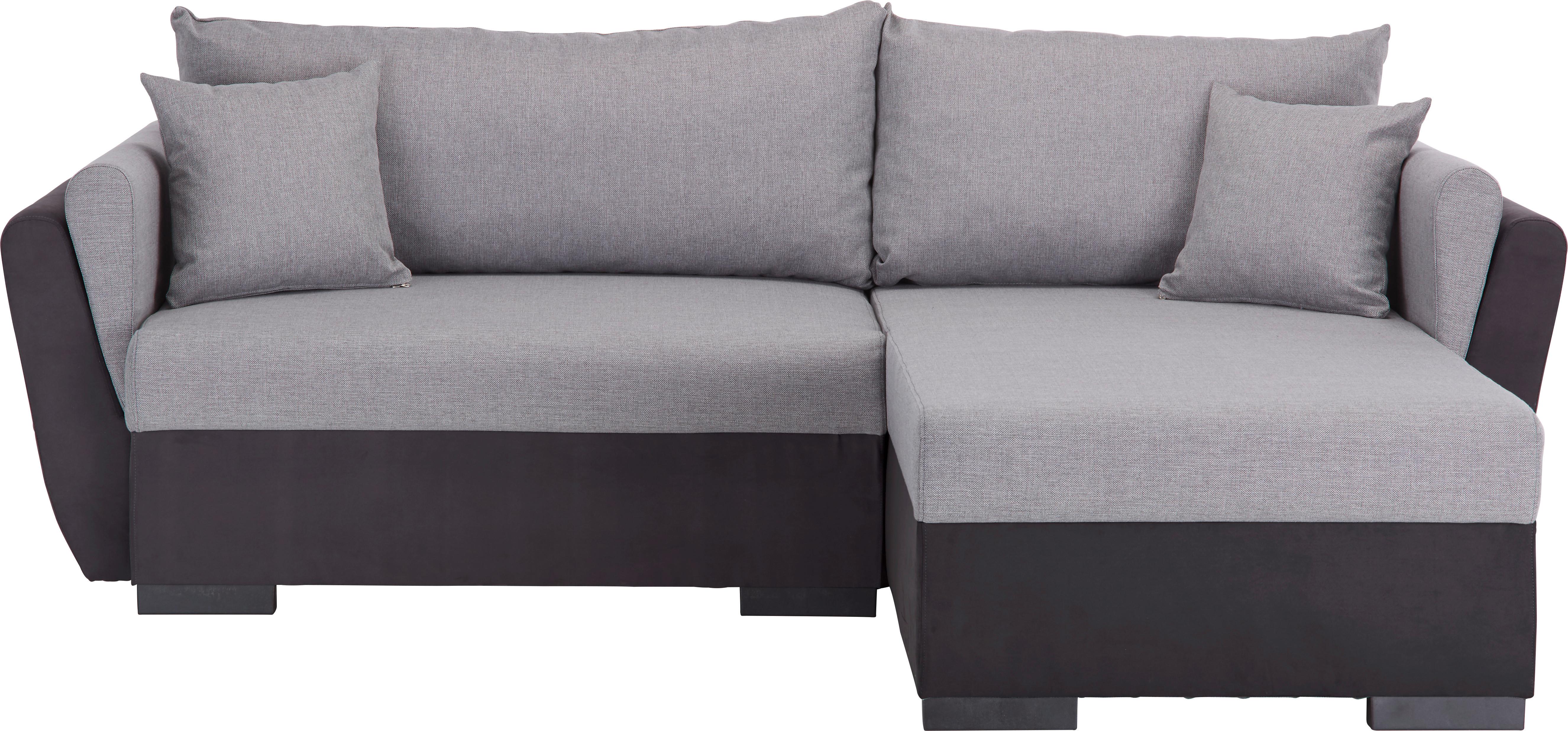 Kotna Sedežna Garnitura Lugano - siva/črna, Moderno, umetna masa/tekstil (230/167cm) - Based
