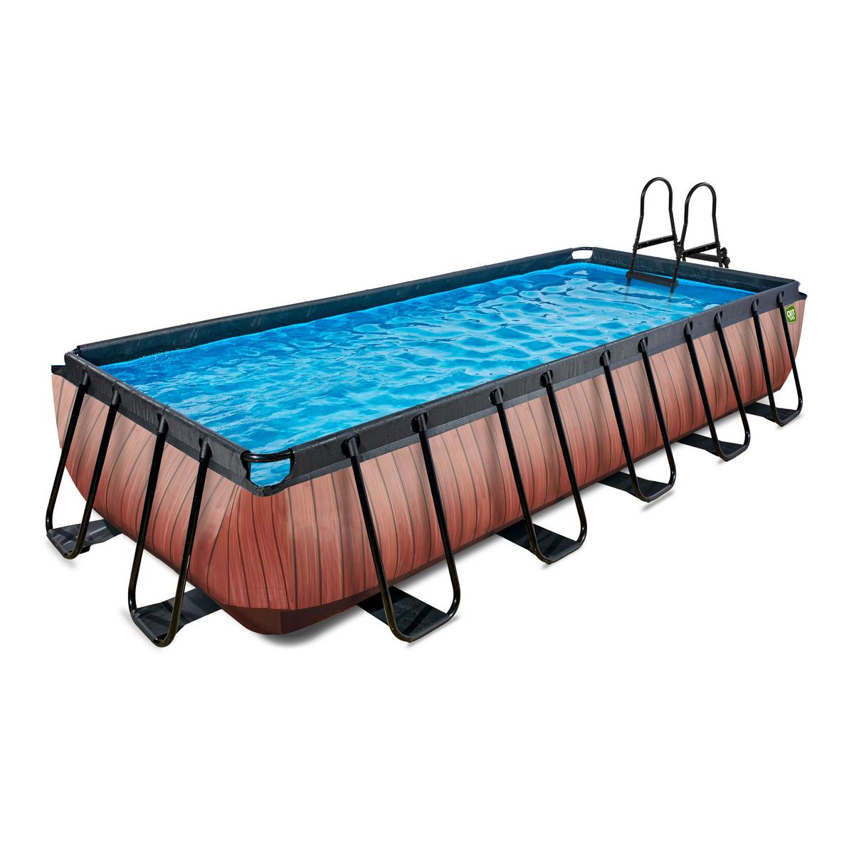 Bazen Exit Wood Pool, Črpalka S Peščenim Filtrom, 540x250cm - rjava, Konvencionalno, umetna masa (540/250/100cm) - EXIT Toys