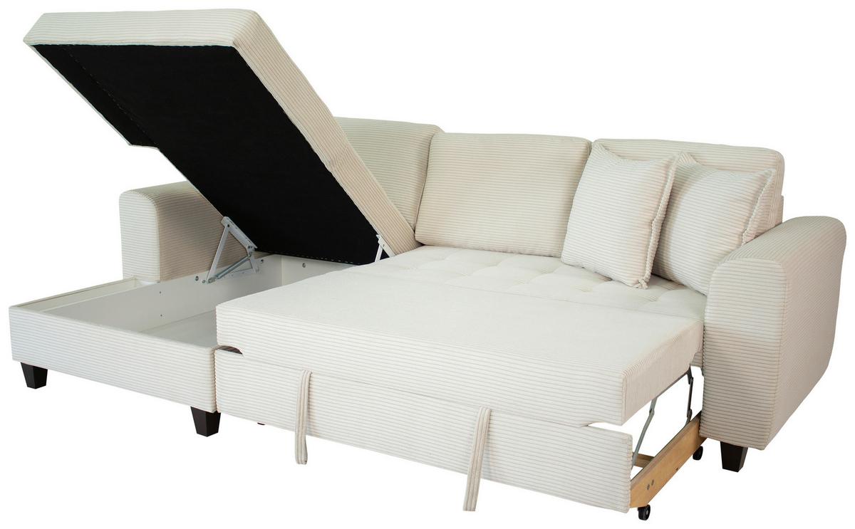 Ugaona Garnitura Moritz - krem, Trendi, tekstil (155/265cm)