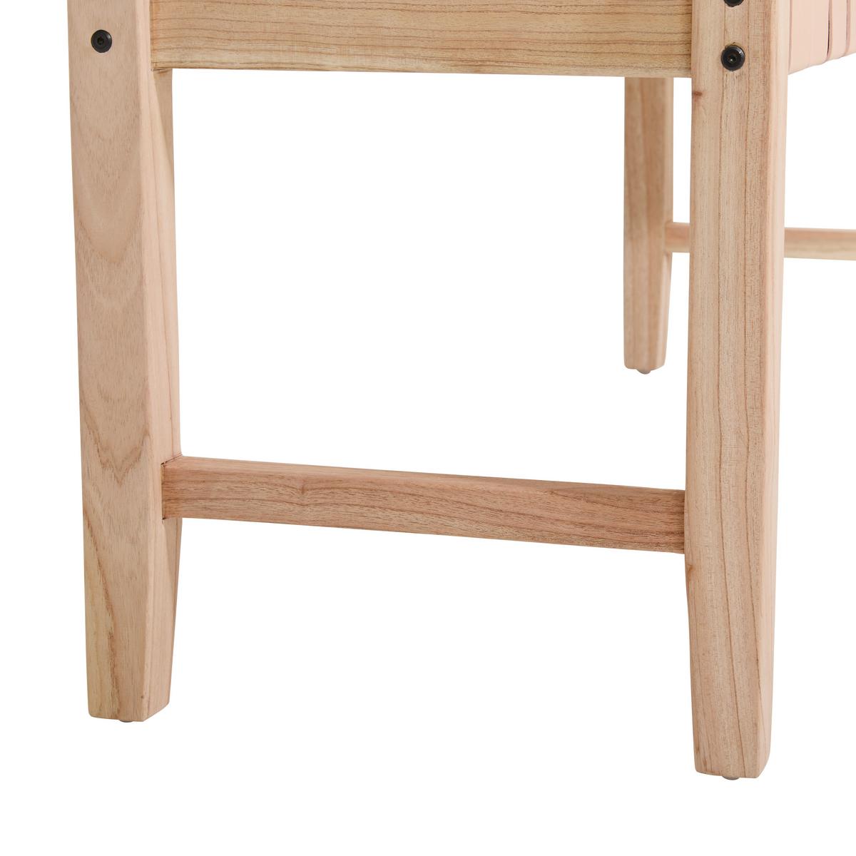 ŁAWKA SITZBANK - kolor orzechowy/kolor naturalny, Design, skóra/drewno (120/45/40cm) - Livetastic