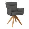 STOL MED ARMSTÖD LORELEI - grå/naturfärgad, Modern, trä/textil (58/87/63cm) - Bessagi Home