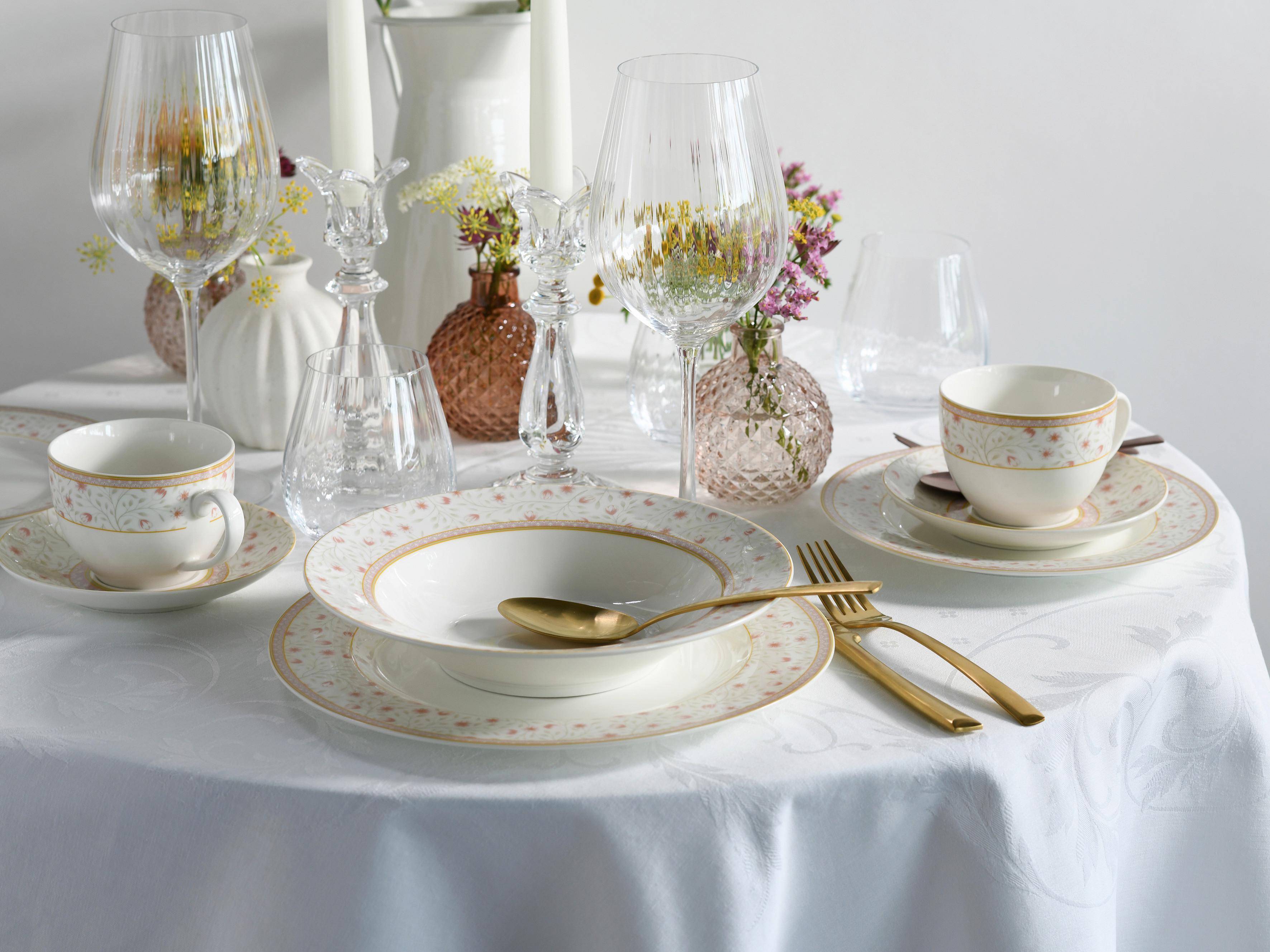 Kombiservice Emilia Weiß, 30-teilig - Perlmutt, Trend, Keramik - Creatable