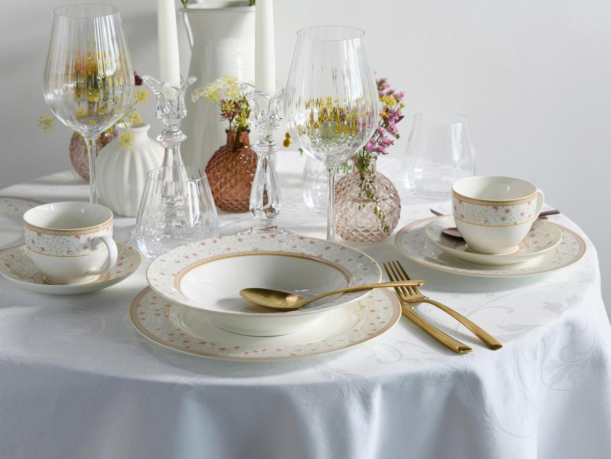 Kombiservice Emilia Weiß, 30-teilig - Perlmutt, Trend, Keramik - Creatable