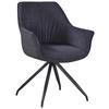 STOL MED ARMSTÖD NOVA - grå/svart, Modern, metall/textil (64/85/62cm) - Mömax