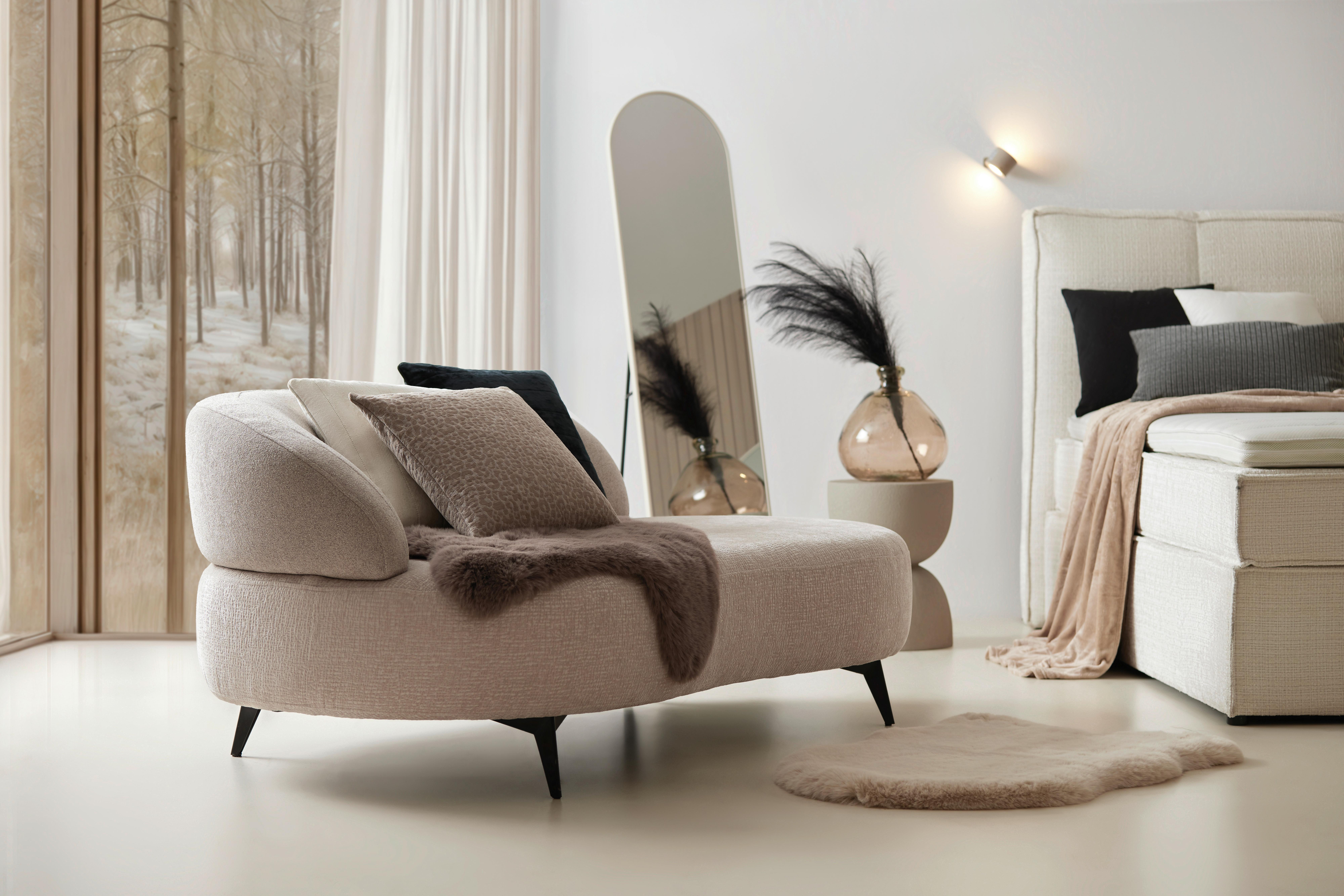 SÄNGÖVERKAST FRIEDA - beige, Lifestyle, textil (130/180cm) - Modern Living