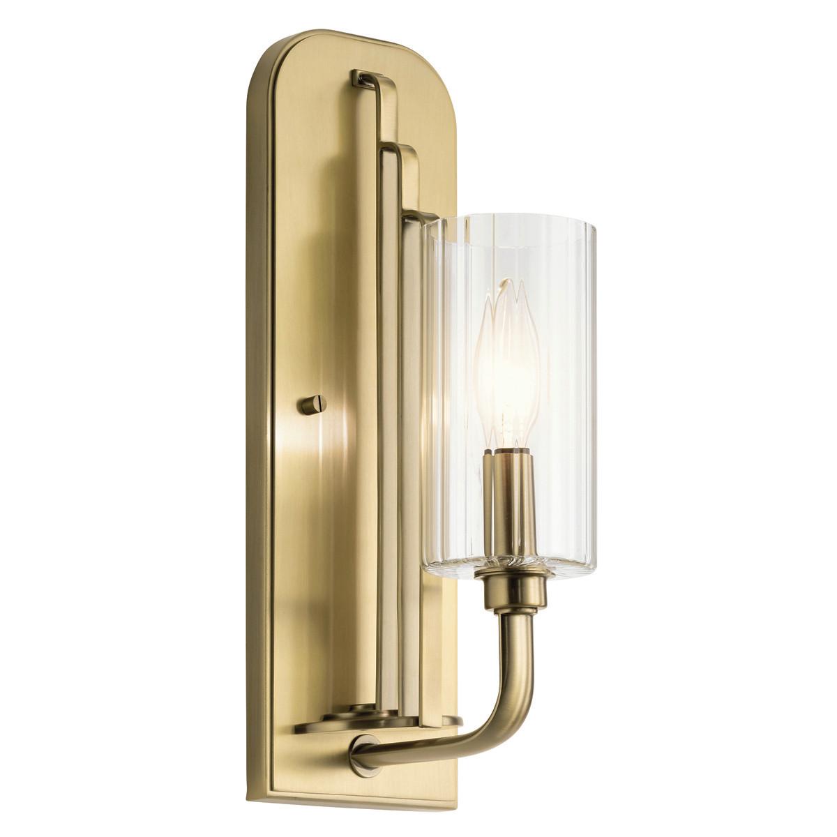 Wandleuchte Kimrose Messingfarben max. 40 Watt - Messingfarben, KONVENTIONELL, Glas/Metall (33,5/11,5/16cm) - Elstead Lighting