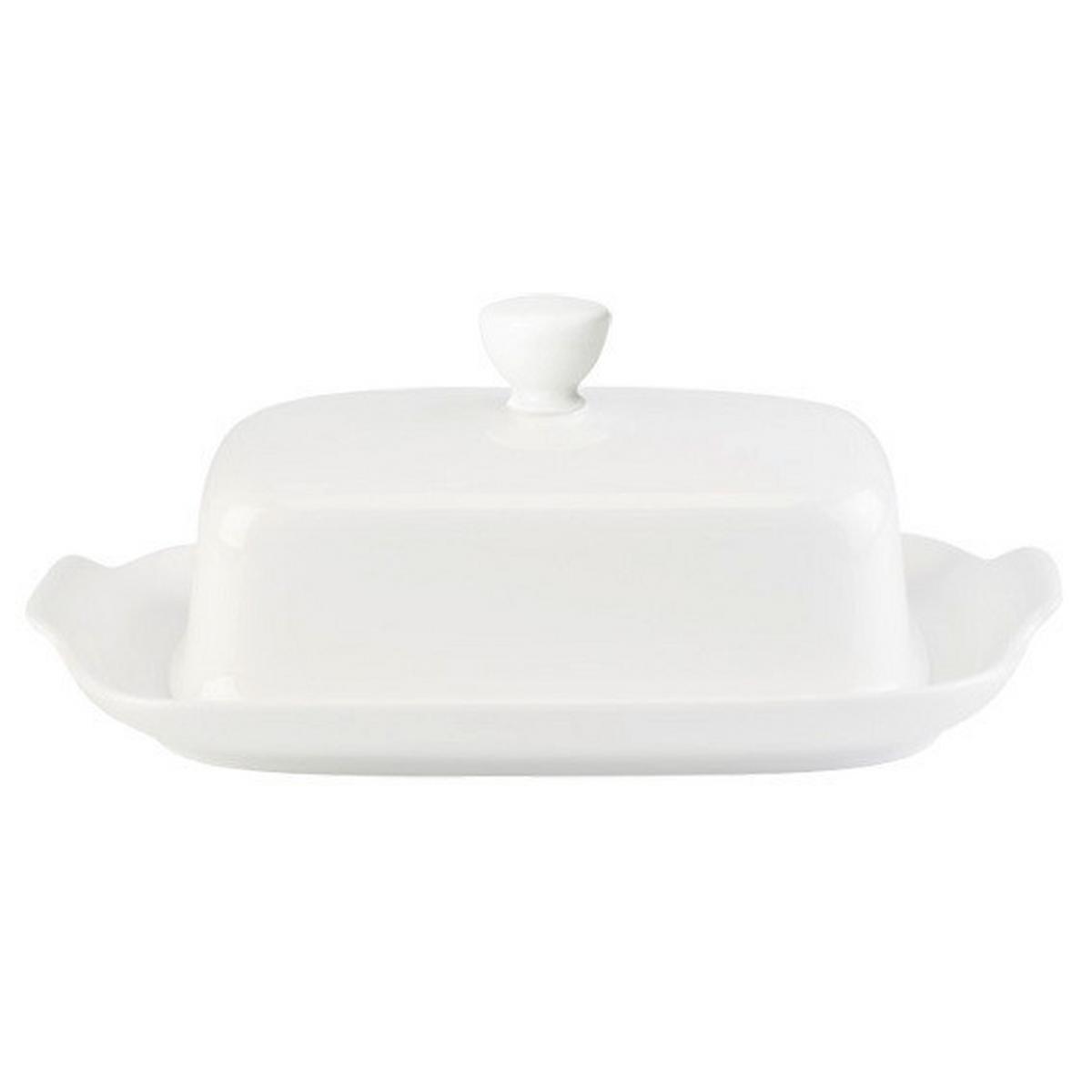 POKRYWKA DO MASELNICZKI 19-5160-1870 - biały, Basics, ceramika (15,1/11,5/7,1cm) - Noblesse - V&B