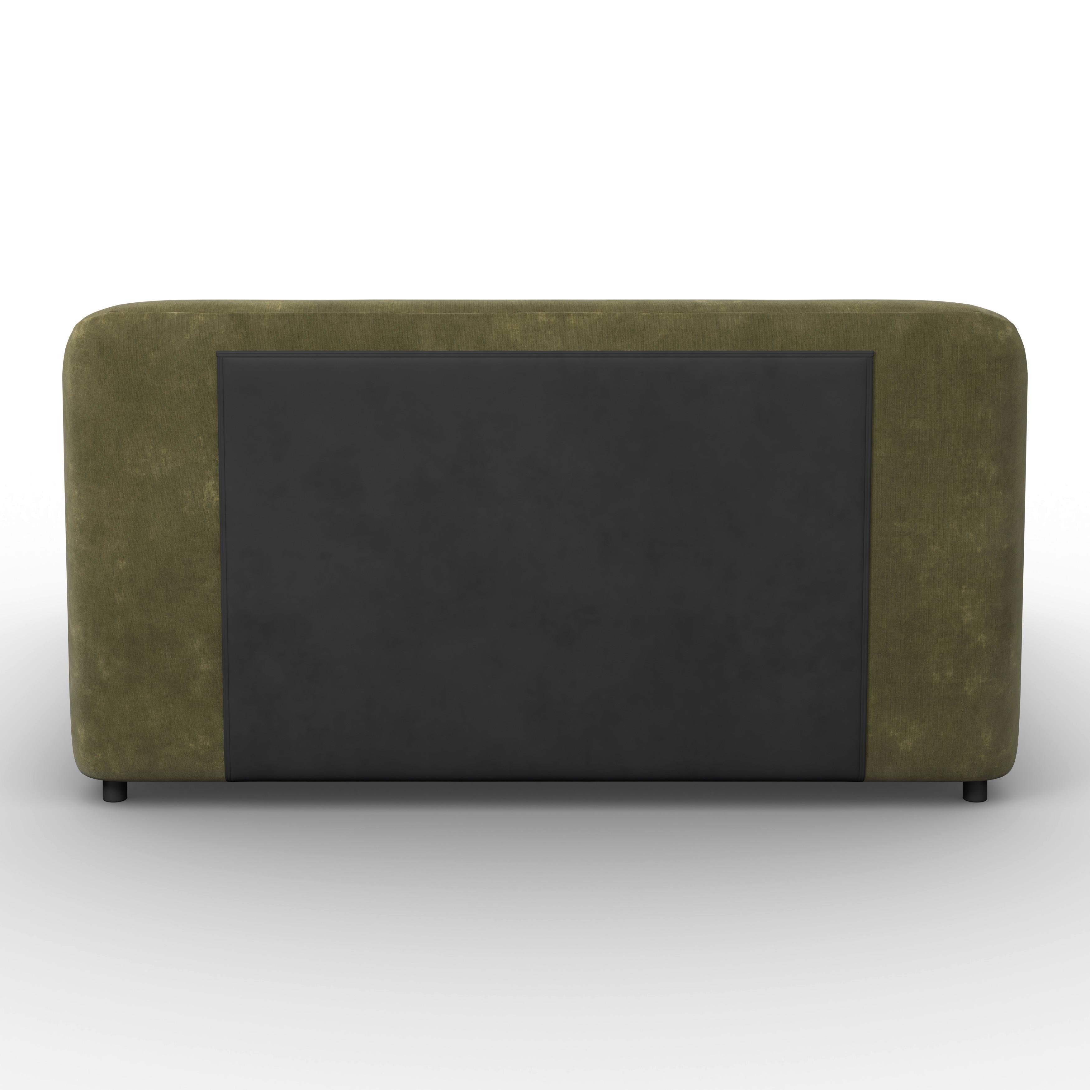 STOPPAD SÄNG ANTON - svart/mörkgrön, Modern, metall/trä (180/200cm) - Bessagi Home