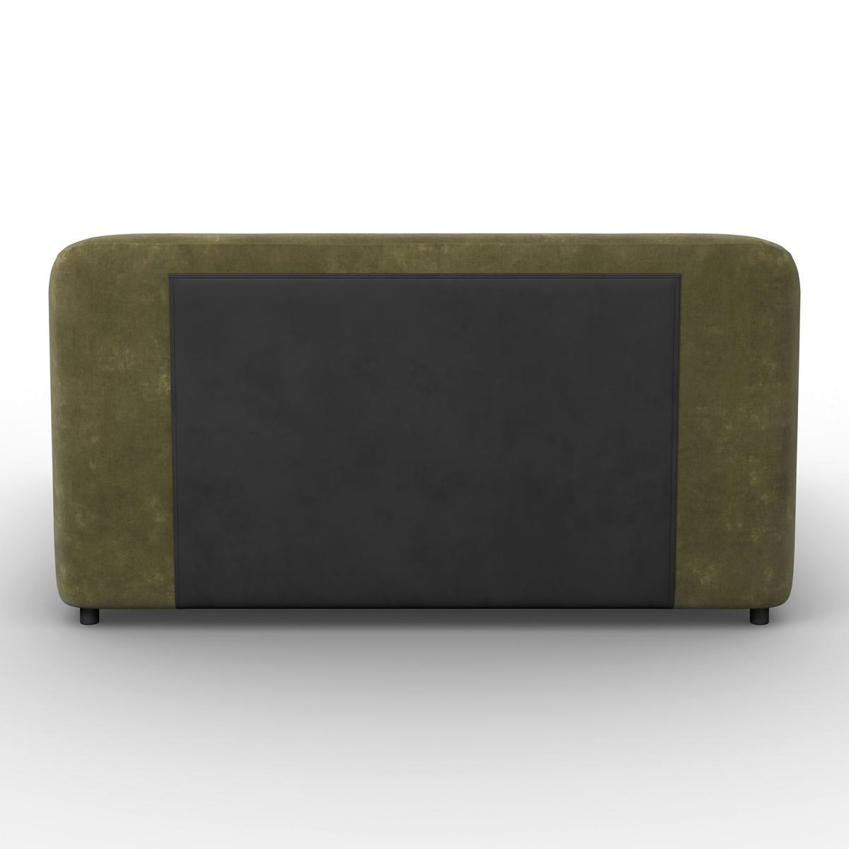 Polsterbett Anton Olive ca. 180x200 cm - Dunkelgrün/Schwarz, Modern, Holz/Textil (180/200cm) - Bessagi Home