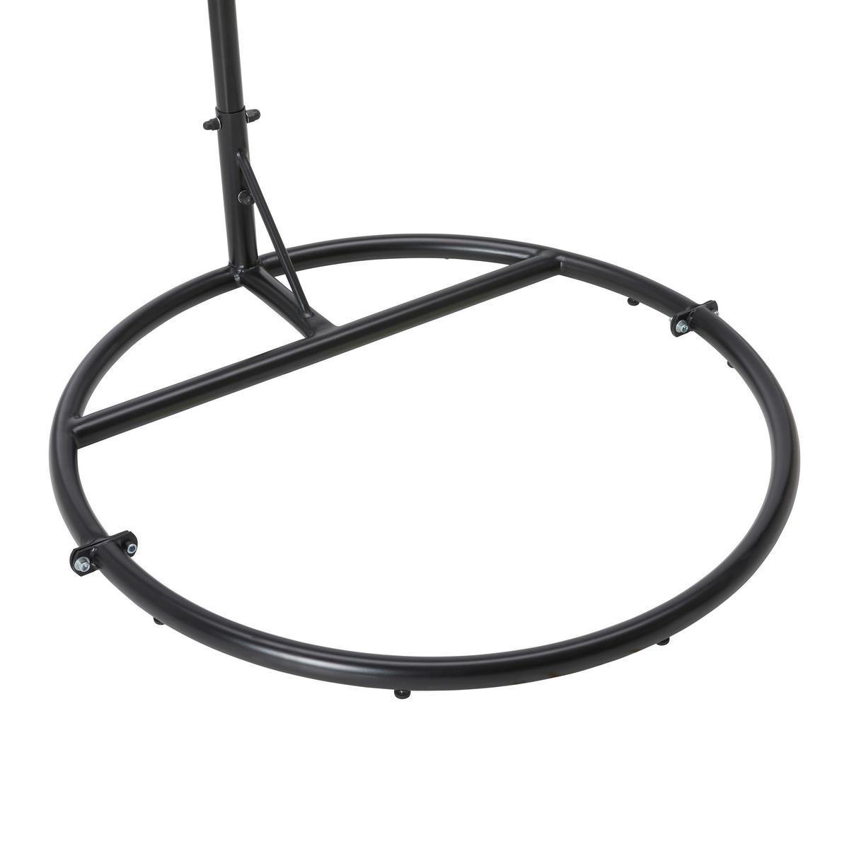 Hängesessel "Caitlin" mit Gestell & Kissen, Outdoorstoff - Schwarz, Modern, Kunststoff/Textil (110/198/105cm) - Bessagi Garden