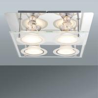LED-Deckenleuchte Otto, max. 4x3 Watt - Glas/Metall (26/26/8,5cm)
