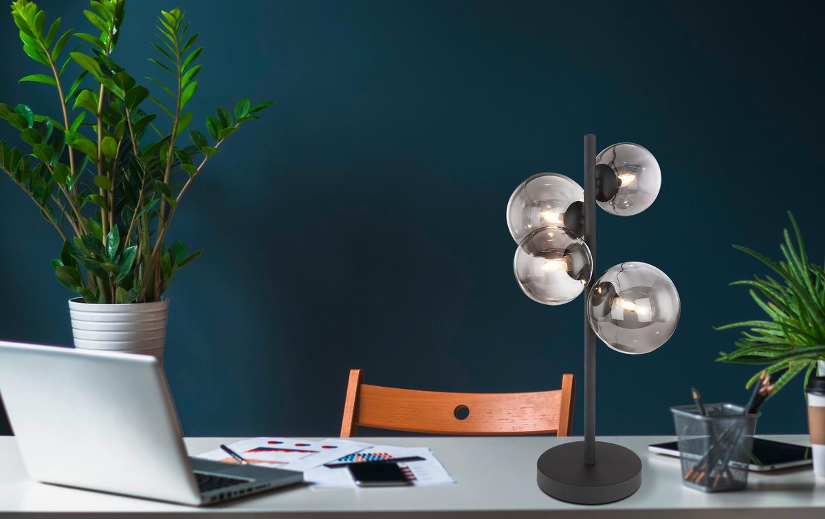 LAMPA STOŁOWA LED VILLA - czarny, Design, metal/szkło (28/24/48cm) - Dieter Knoll