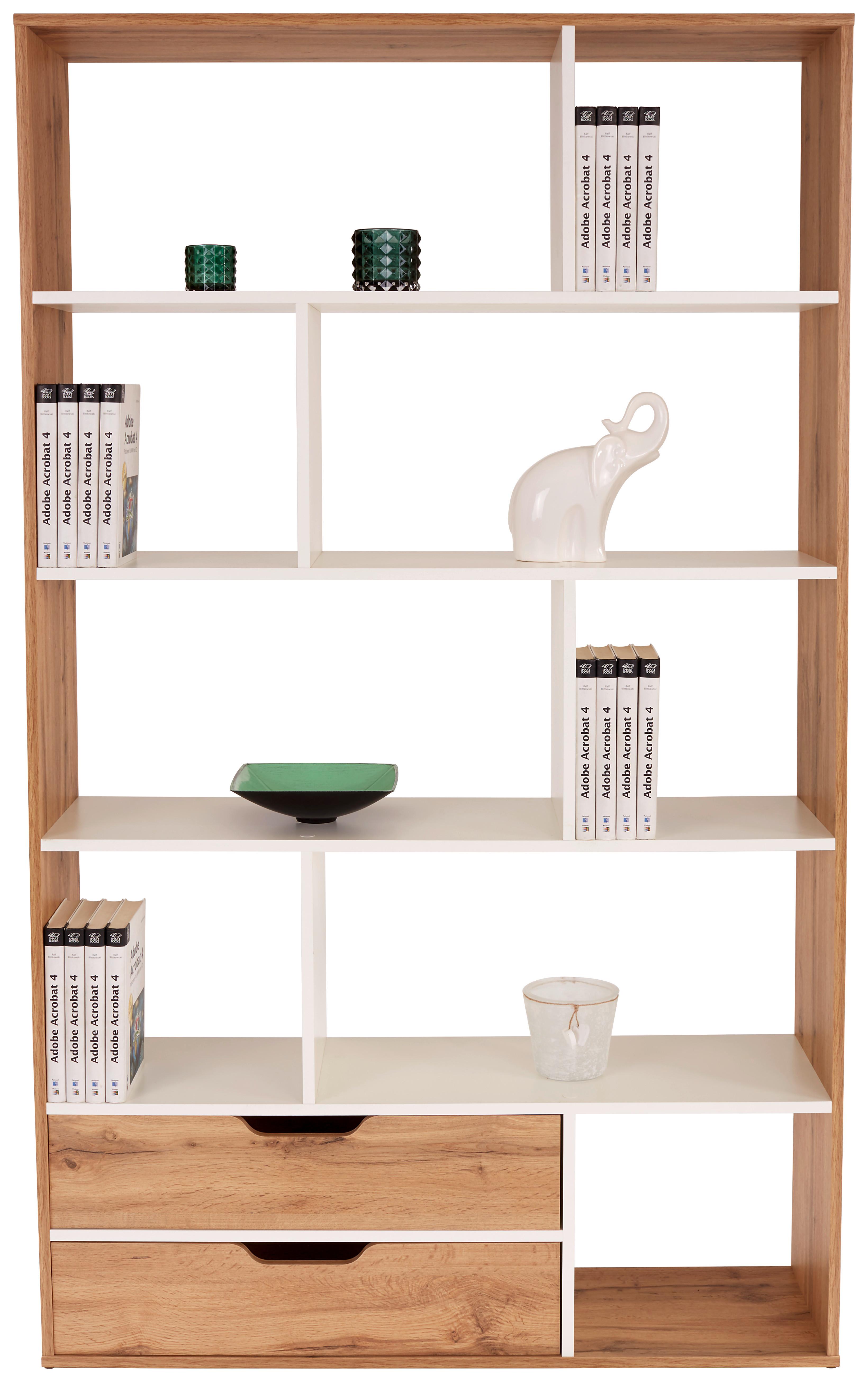 Mobilier despărțitor Roberto - alb/culoare lemn stejar, Modern, material pe bază de lemn (110/185/32cm) - Modern Living