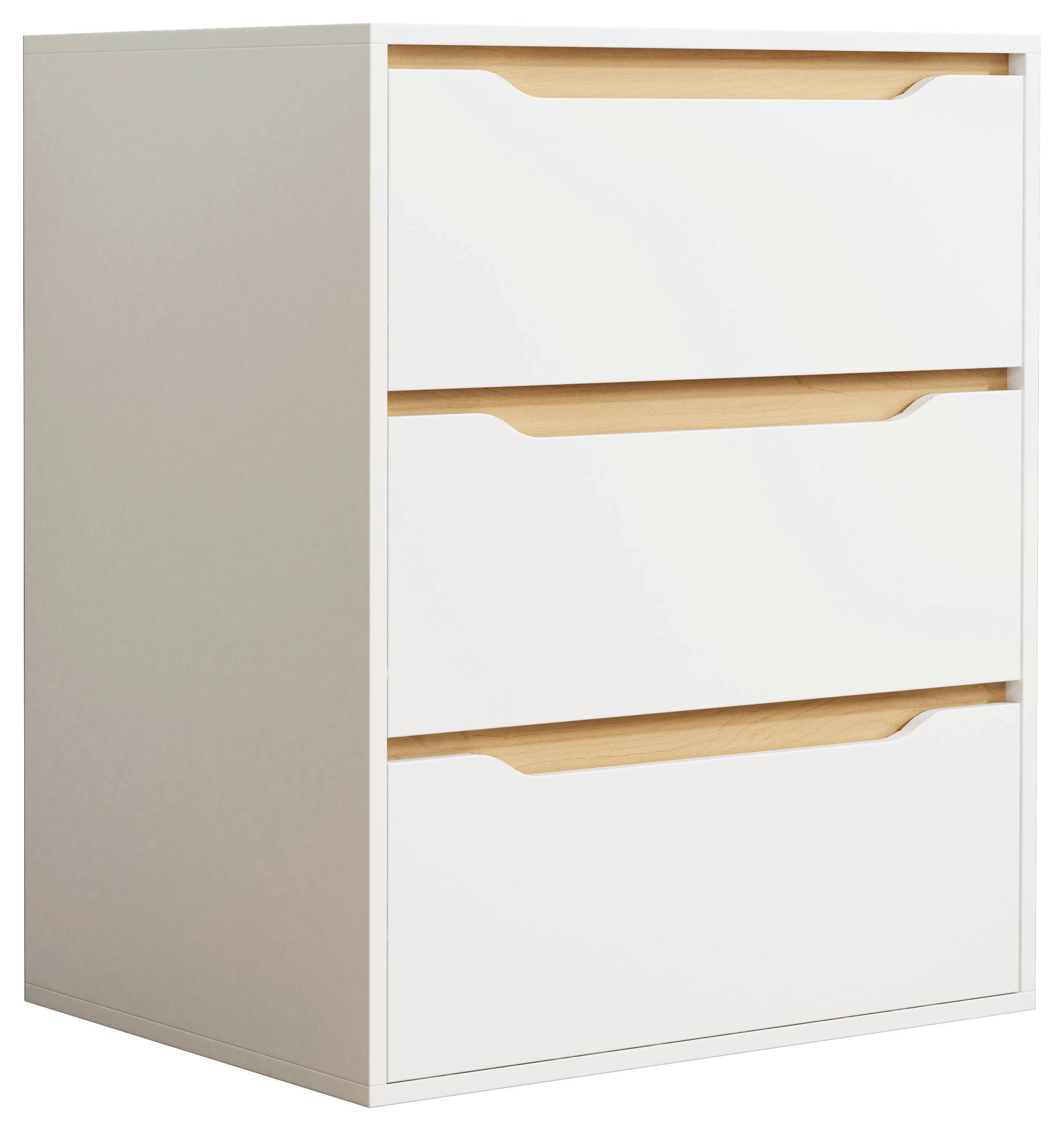 Kommode Malira L ca. 65x78x48 cm Weiß/Eiche - Honigeiche/Weiß, Design, Holzwerkstoff (65/78/48cm) - MID.YOU