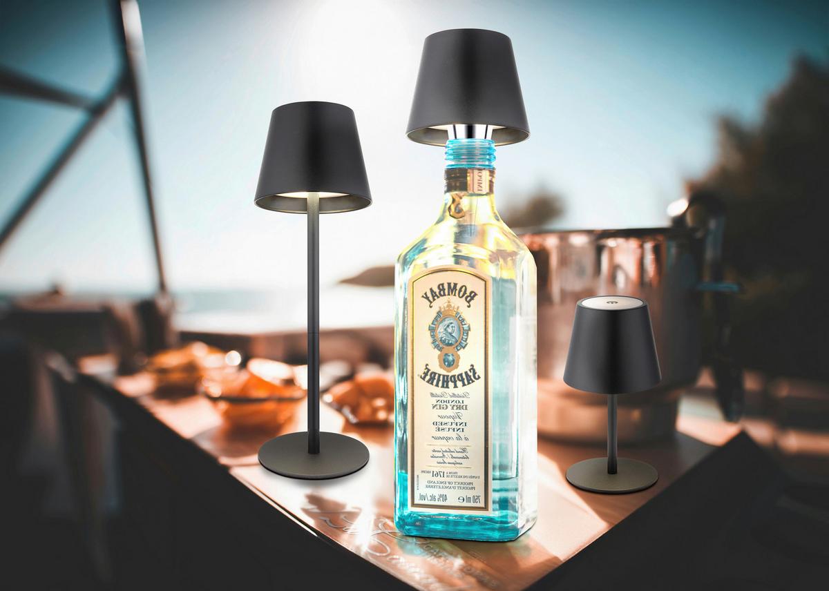 LAMPA STOŁOWA LED 58488B - czarny, Design, tworzywo sztuczne/metal (11,5/36cm) - Globo