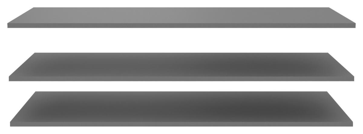 Einlegeboden Zubehör in Grau 3er Set - Grau, Holzwerkstoff/Kunststoff (107,8/42/2,2cm) - Mömax