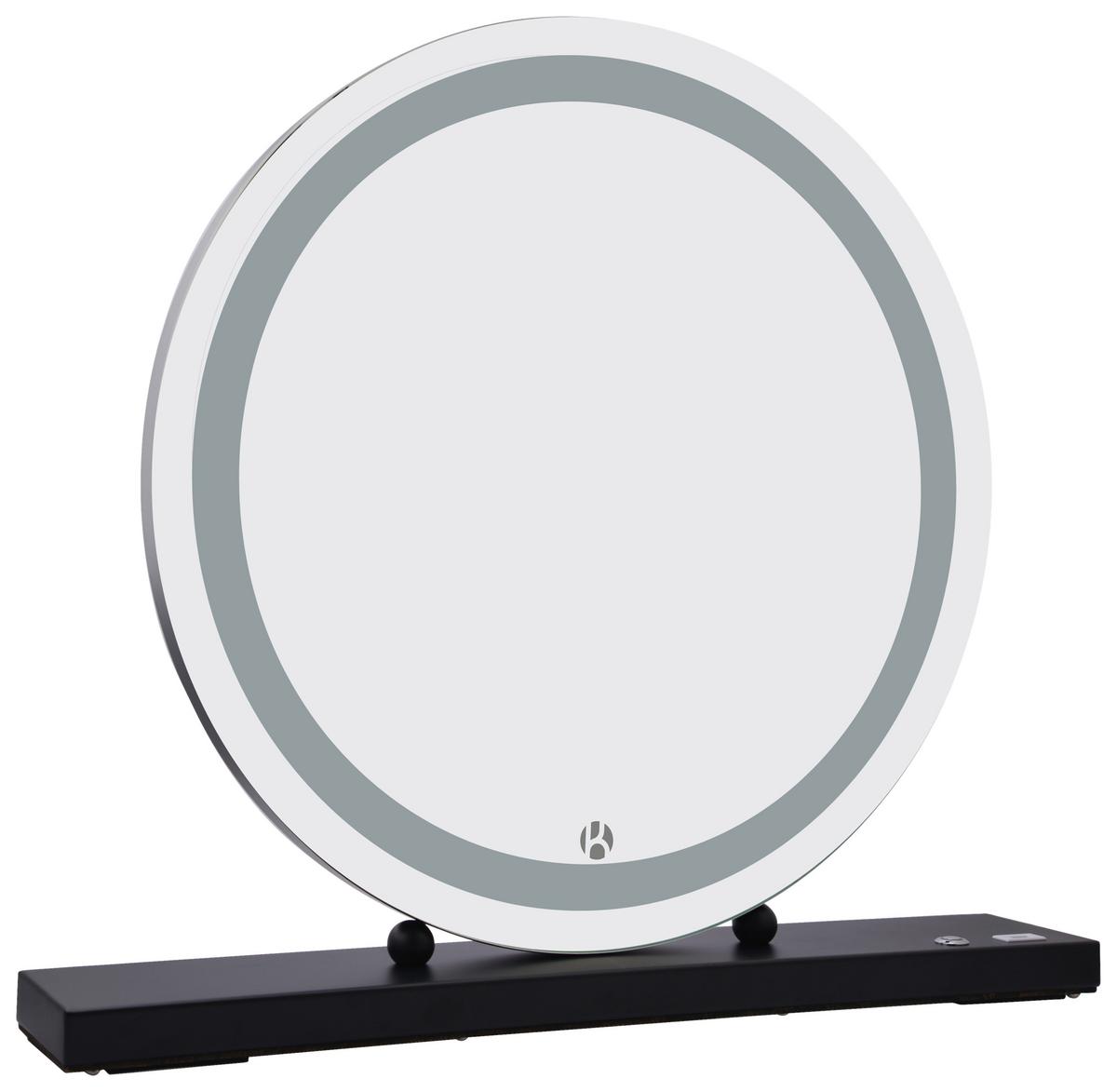 WANDSPIEGEL LED SCHMINKSPIEGEL GLAMORY 125 - Schwarz, Basics, Glas/Holzwerkstoff (53/10/60cm) - Kayoom