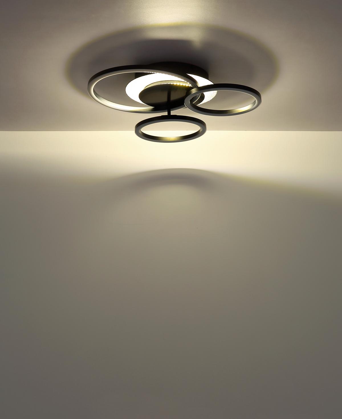 Led Stropna Svjetiljka Norberto - bijela/srebrne boje, Design, metal/plastika (46/42/11,5cm) - Globo