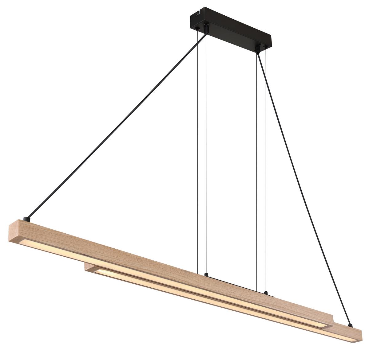 LED-HÄNGELEUCHTE 15537W - Dunkelbraun/Schwarz, Design, Kunststoff/Metall (171/7/120cm) - Globo