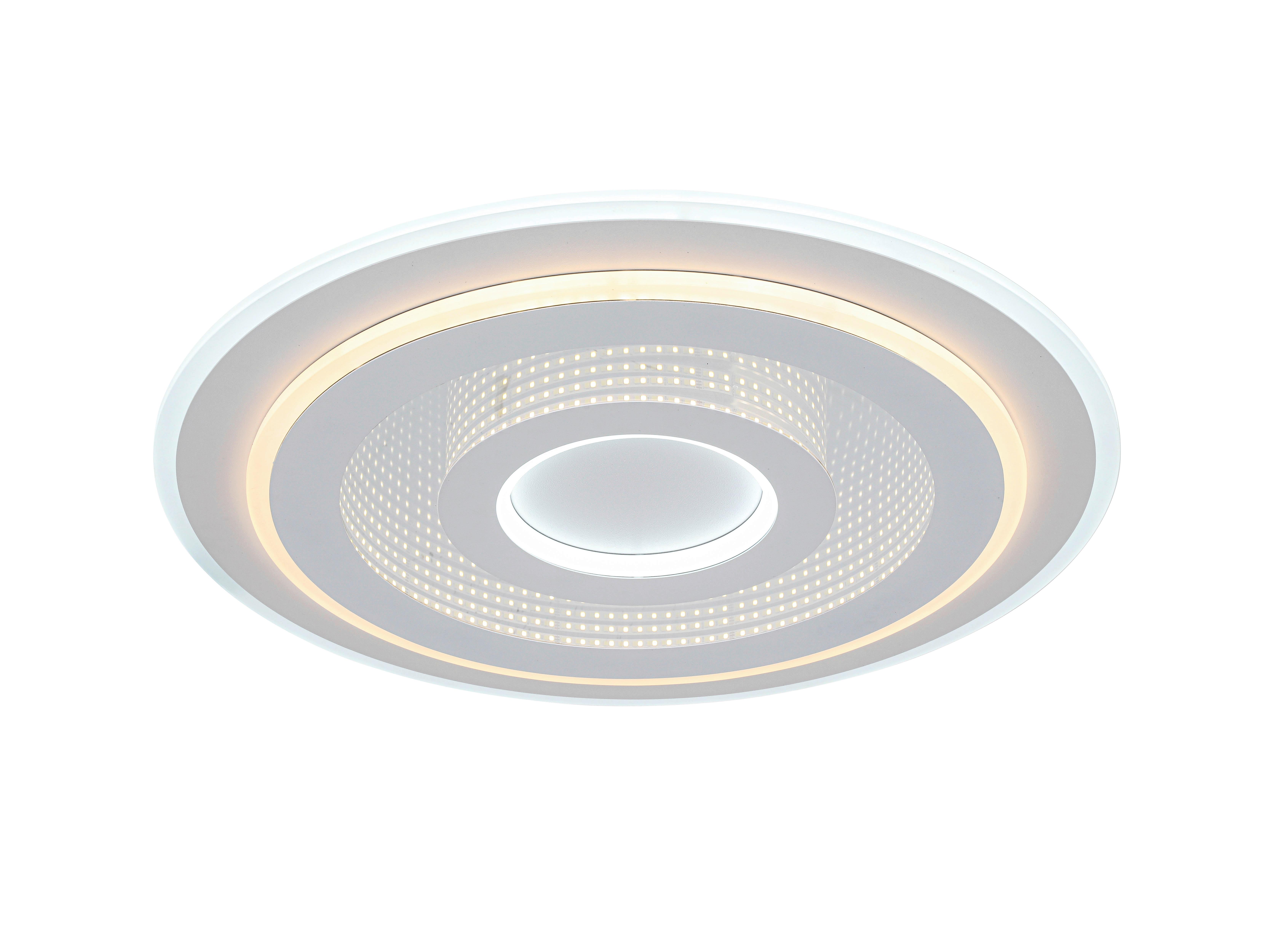 Stropna Led-svetilka Birtu - bela, Moderno, kovina/umetna masa (49/4,3cm) - Mömax