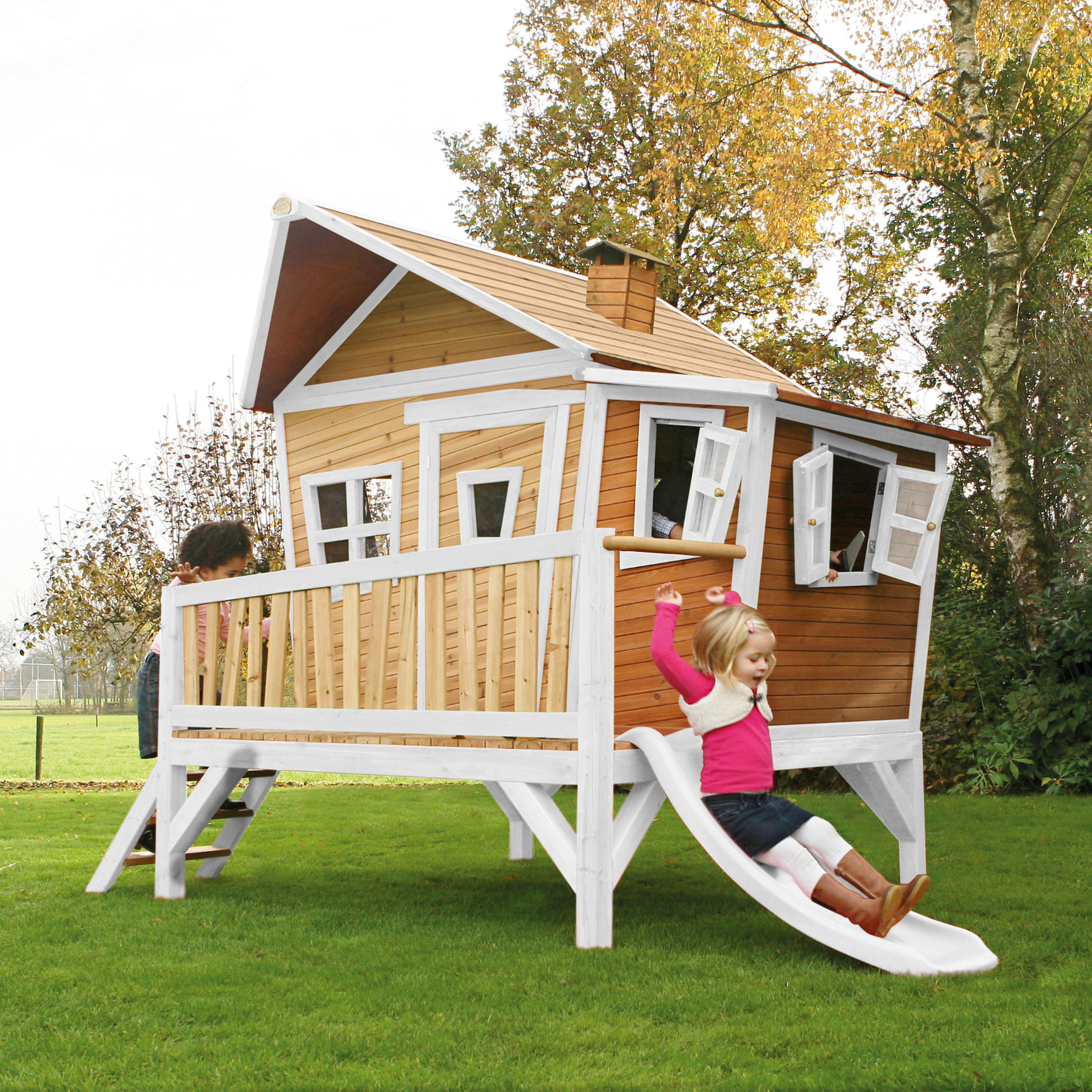 Speilhaus "Emma", Braun, Weiß - Weiß/Braun, KONVENTIONELL, Holz/Kunststoff (123/12,8/152cm) - Ambia Garden